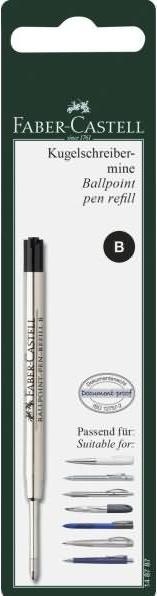 Actual product image Faber-Castell Castell 148787 - Ballpoint pen refill, refill B, black (Refill, Black, 0.50 mm)