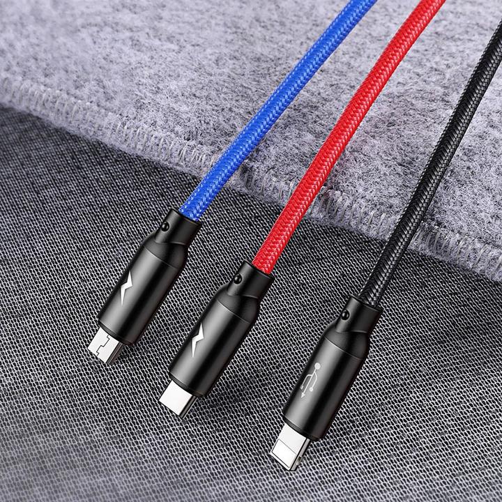 Image du produit Baseus Trois couleurs primaires 3 en 1 (1.20 m, USB 2.0)