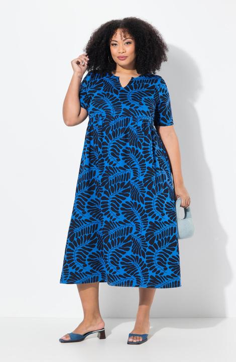 Produktbild Ulla Popken Maxikleid, A-Linie, Tunika-Ausschnitt, Halbarm (54)