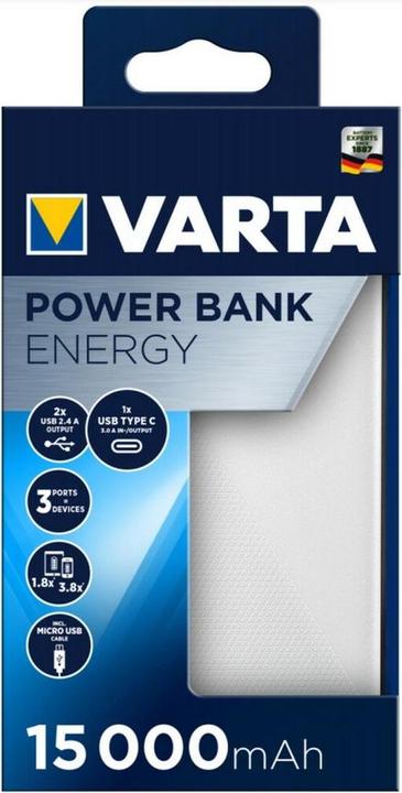 Actual product image Varta Energy (15000 mAh, 15 W, 55.50 Wh)