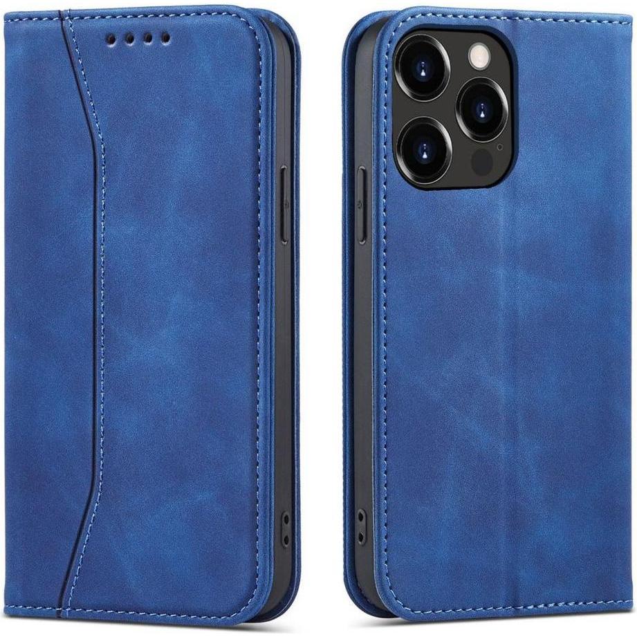 Hurtel Magnet Fancy Case case for iPhone 14 Pro flip cover wallet stand blue (Apple iPhone 14 Pro), Smartphone Hülle, Bl...