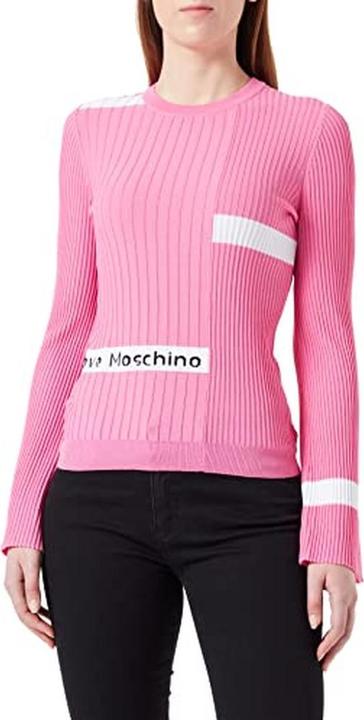 Love Moschino Slim Fit Top mit ausgestellten langen Ärmeln und kontrastierender Intarsia (38)