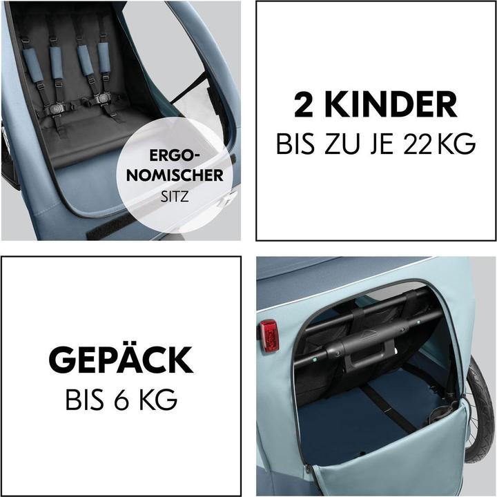 Produktbild Hauck 2in1 Fahrradanhänger Sparset Dryk Duo Plus