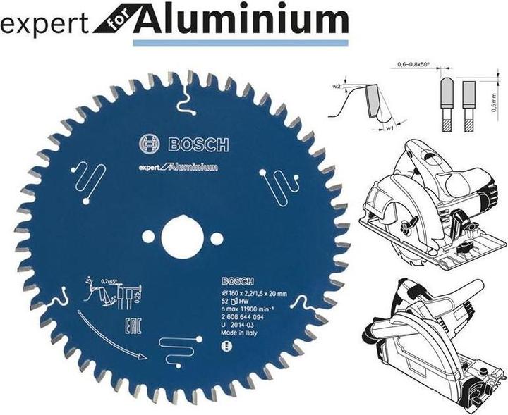 Productafbeelding Bosch Professional Zubehör Cirkelzaagblad Expert voor Aluin