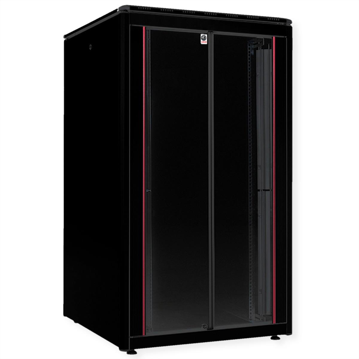 Thumbnail - Roline 19-Zoll Netzwerkschrank Pro 26 HE (26 HE, 19 Zoll Rack), Serverschrank, Schwarz