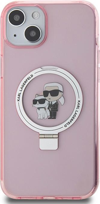 Actual product image Karl Lagerfeld KLHMP15MHMRSKCP iPhone 15 Plus 6.7" różowy/pink hardcase Ring Stand Karl&Choupettte M (Apple iPhone 15 Plus)