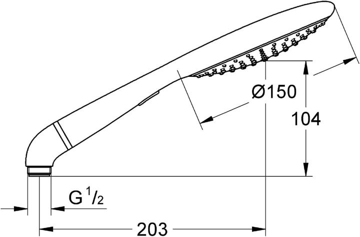 Produktbild Grohe Handbrause Rainshower Solo 150 27272000 15 cm chrom (2 Strahlarten, 9 l/min)