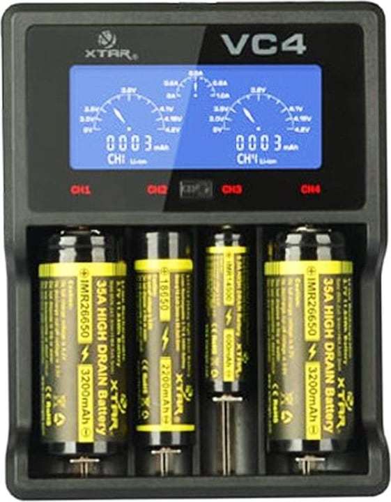 Actual product image AccuCell VC4 quick charger in set with four pieces Panasonic Eneloop BK-3MCC1 batteries + battery storage... (AA, Battery + charger)