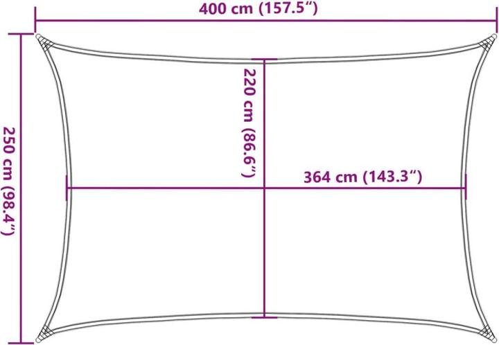 Produktbild vidaXL Sonnensegel farbe 100% Polyester Oxford (400 x 250 cm)