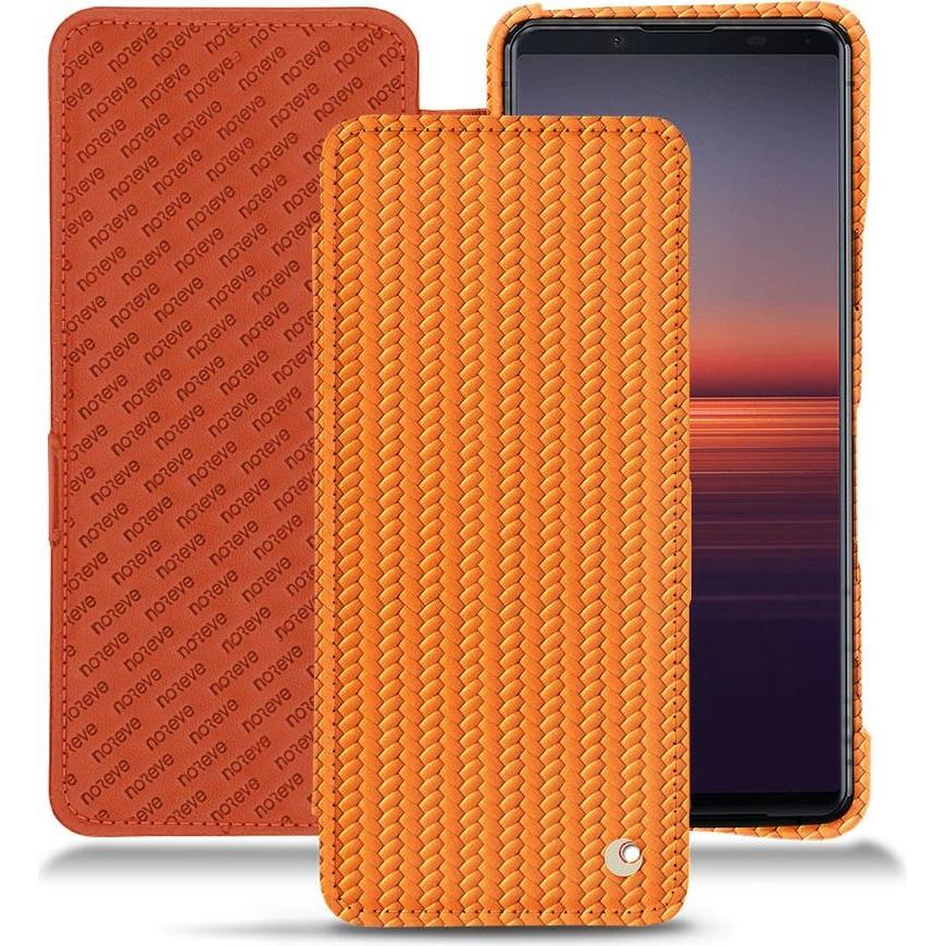 Noreve Lederschutzhülle horizontal (Sony Xperia 5 II), Smartphone Hülle, Orange