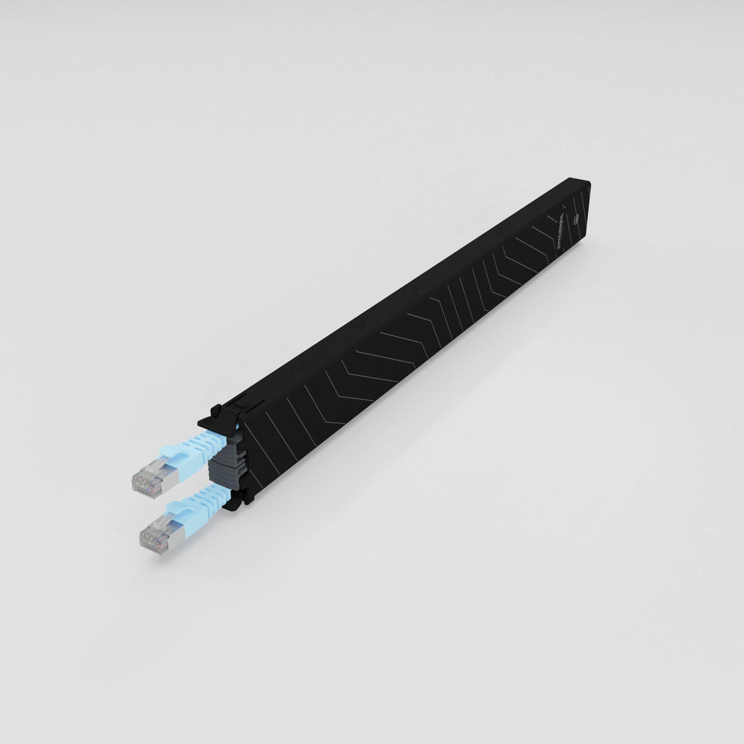 Thumbnail - PATCHBOX one / Cassette / 8RU / Cat 6A, UTP, 0.8 m, Blau (U/UTP, CAT6a, 0.80 m), Netzwerkkabel