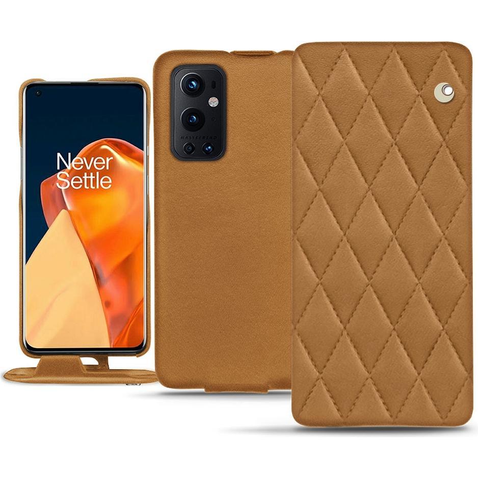 Noreve Lederschutzhülle vertikal (OnePlus 9 Pro), Smartphone Hülle, Braun