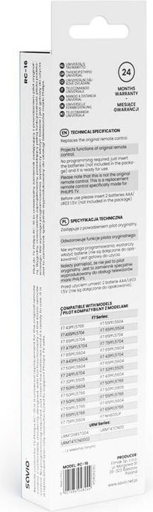 Image du produit Savio RC-16 (Télécommande universelle, Infrarouge)