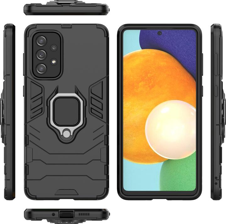 Produktbild Hurtel Ring Armor tough hybrid case cover + magnetic holder for Samsung Galaxy A73 black (Samsung Galaxy A73 5G)
