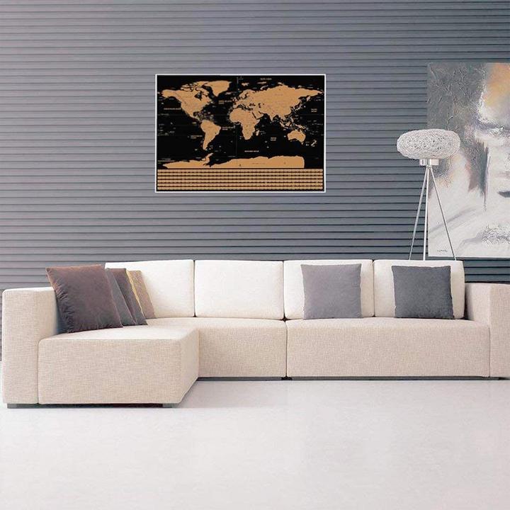 Image du produit I Am Creative Rubbel Weltkarte Scratch Map Poster 82x59cm Schwarz (82 x 59 cm)