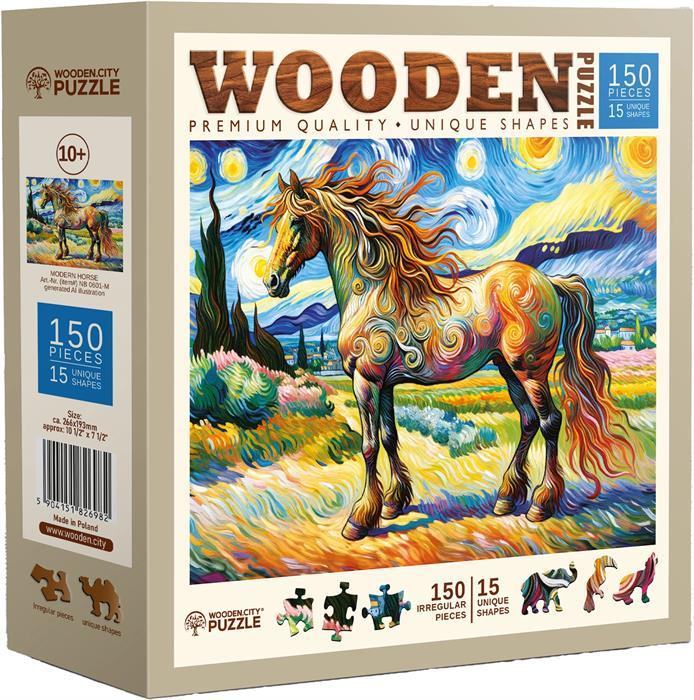 WoodenCity Puzzle Holz M Modern Horse (150 pièces)