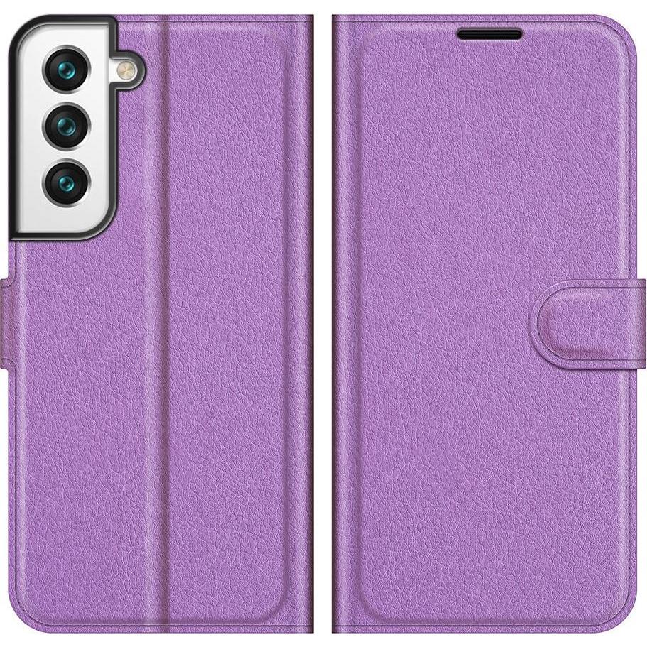 Cover-Discount Galaxy S22 - Leder Etui Hülle violett (Samsung Galaxy S22), Smartphone Hülle, Violett