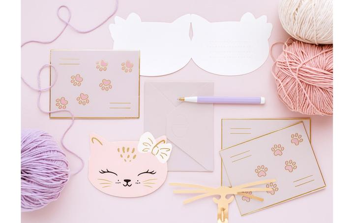 Image du produit Partydeco Carte d'invitation chat (6 pcs)
