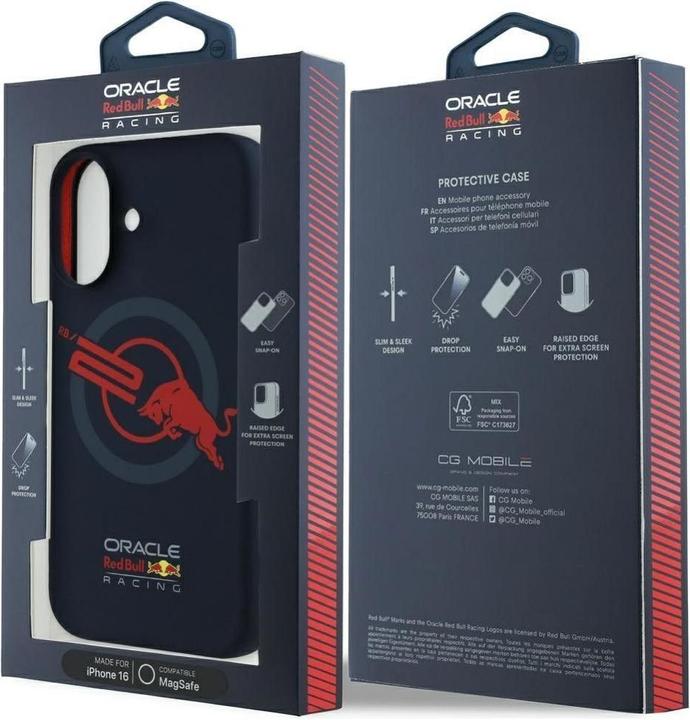 Produktbild Red Bull Case HC Silicone ORBR20 Logo Red Lining to iPhone 16 MagSafe navy blue (Apple iPhone 16)