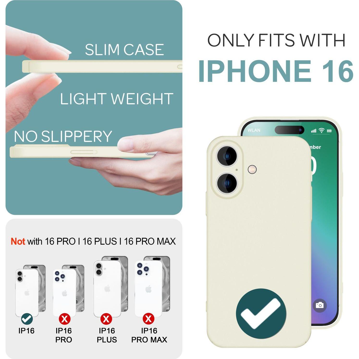 Thumbnail - Nalia Extra Dünne Handyhülle 0,5mm (Apple iPhone 16), Smartphone Hülle, Weiss