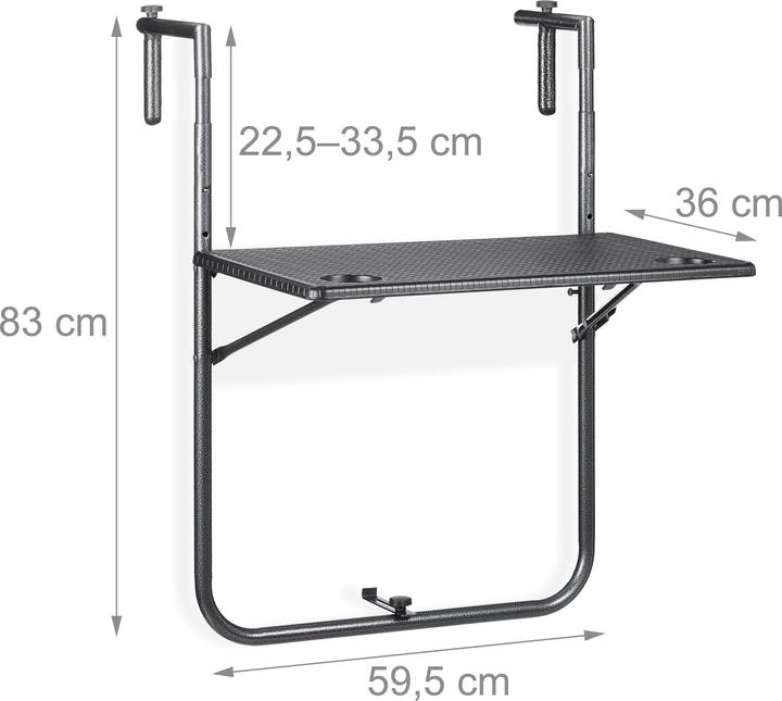 Produktbild Relaxdays Balkonhängetisch