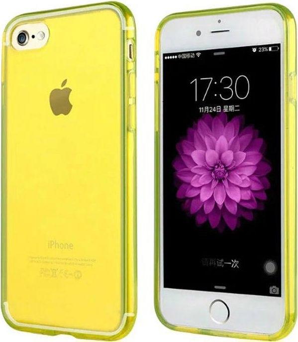 Actual product image Hermex Apple iPhone 8 rubber cover silicone transparent yellow