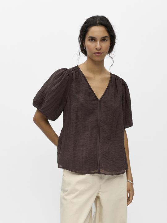 Produktbild Object V-Ausschnitt Puffärmel Bluse (38)