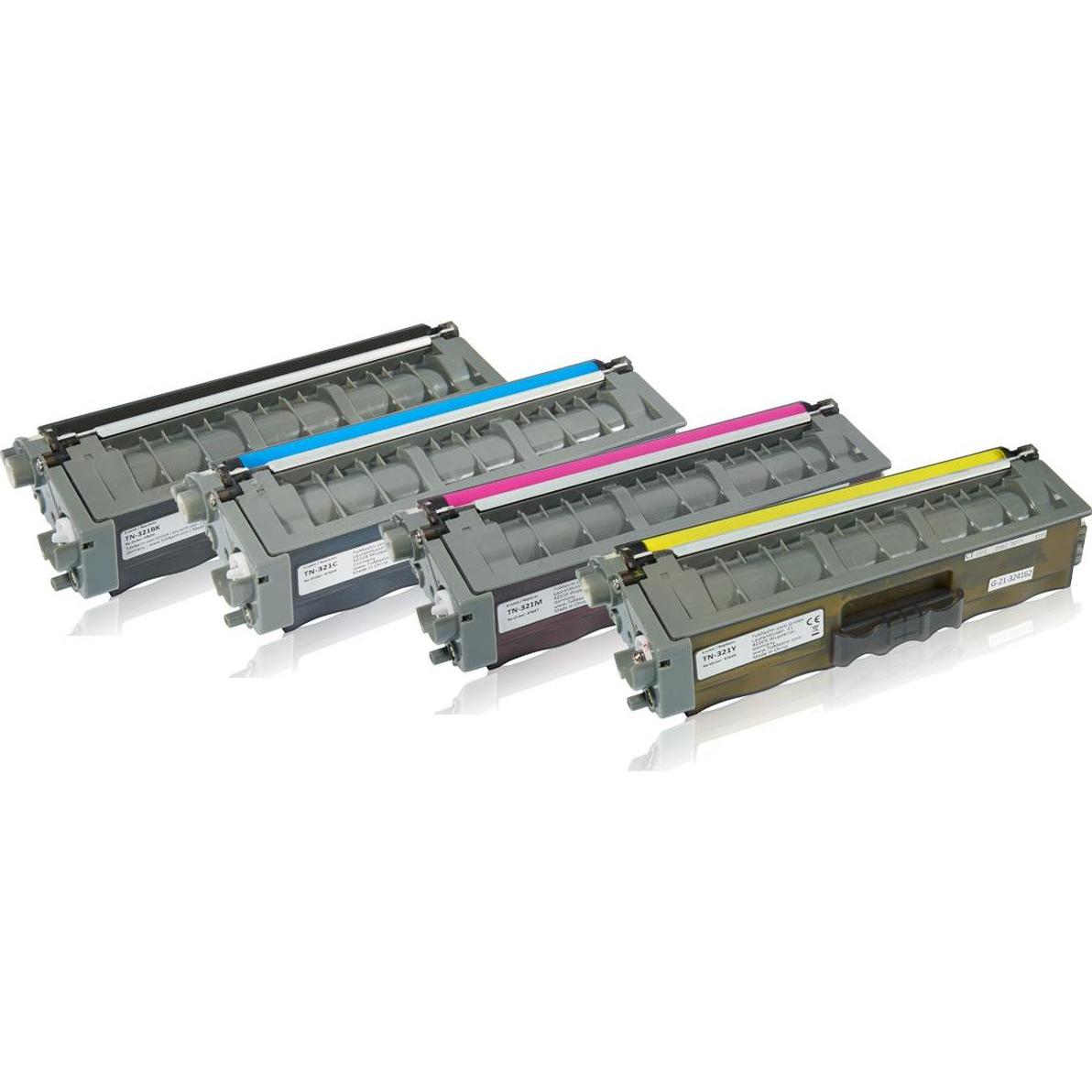 Inkadoo, Toner, Toner multipack kompatibel zu Brother TN-321 enthält 4x Tonerkartusche Schwarz Cyan Magenta... (BK)