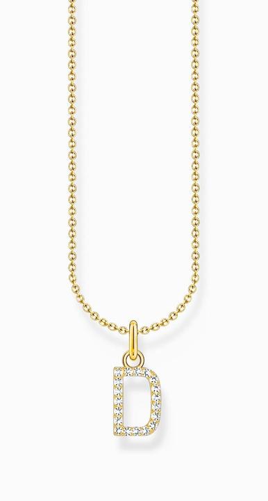 Immagine prodotto Thomas Sabo Catena con ciondolo a forma di lettera placcato oro D (Argento 925, 38 - 45 cm)