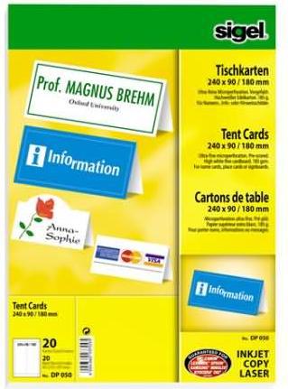 Image du produit Sigel cartons de table