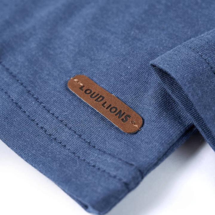 Produktbild vidaXL Kinder-Langarmshirt Blau Melange 140,Material: 60