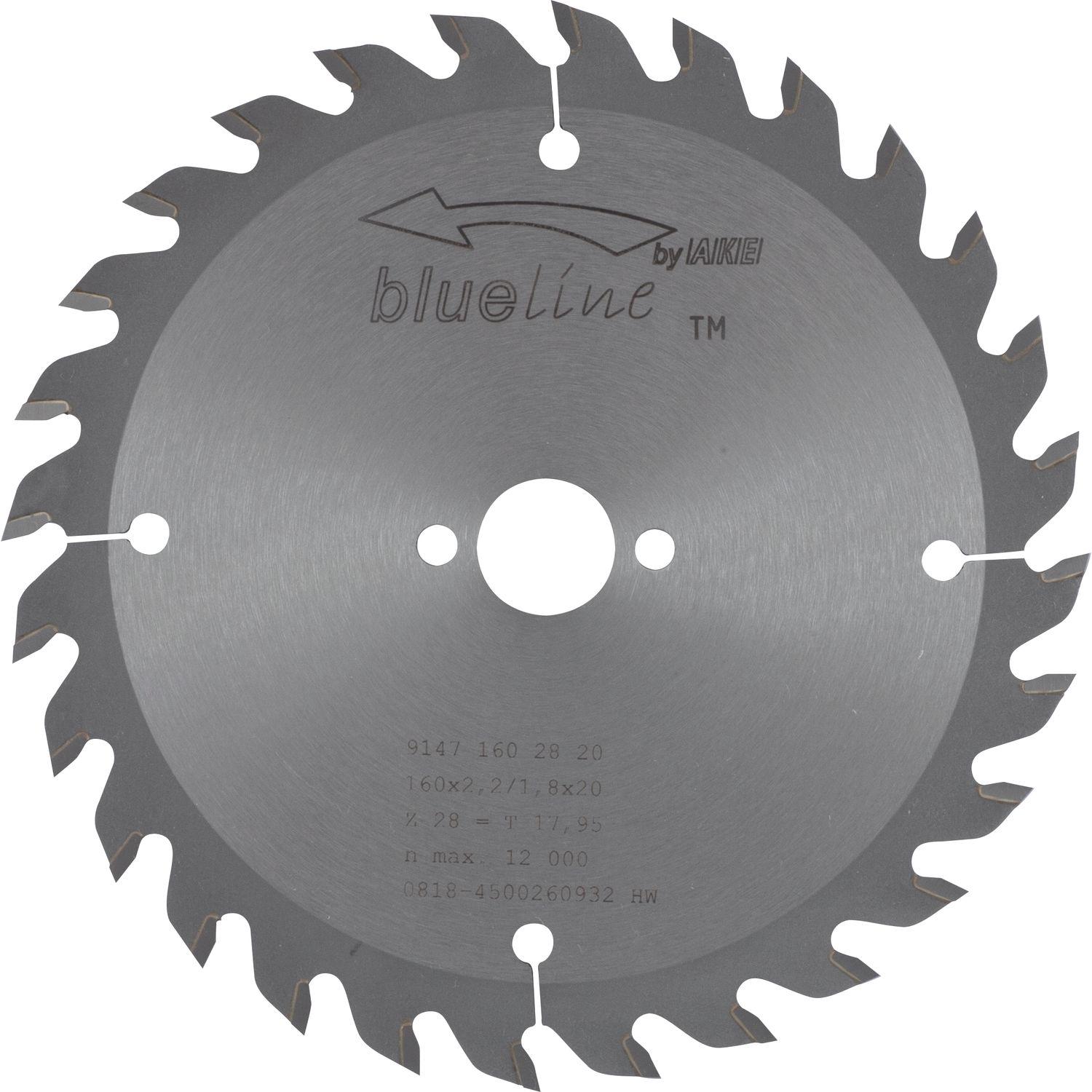 Ake, Sägeblatt, Kreissägeblatt blueline für Holz & Kunststoff Ø 160 x 2,2 x 20 mm, 28 Zähne