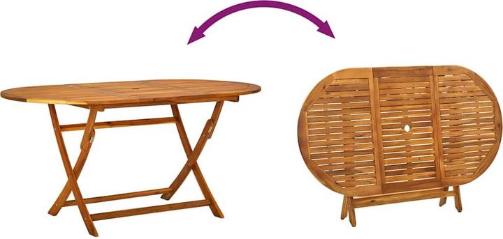 Actual product image vidaXL Garden furniture dining set garden set 9-piece solid wood acacia textilene (160 cm)