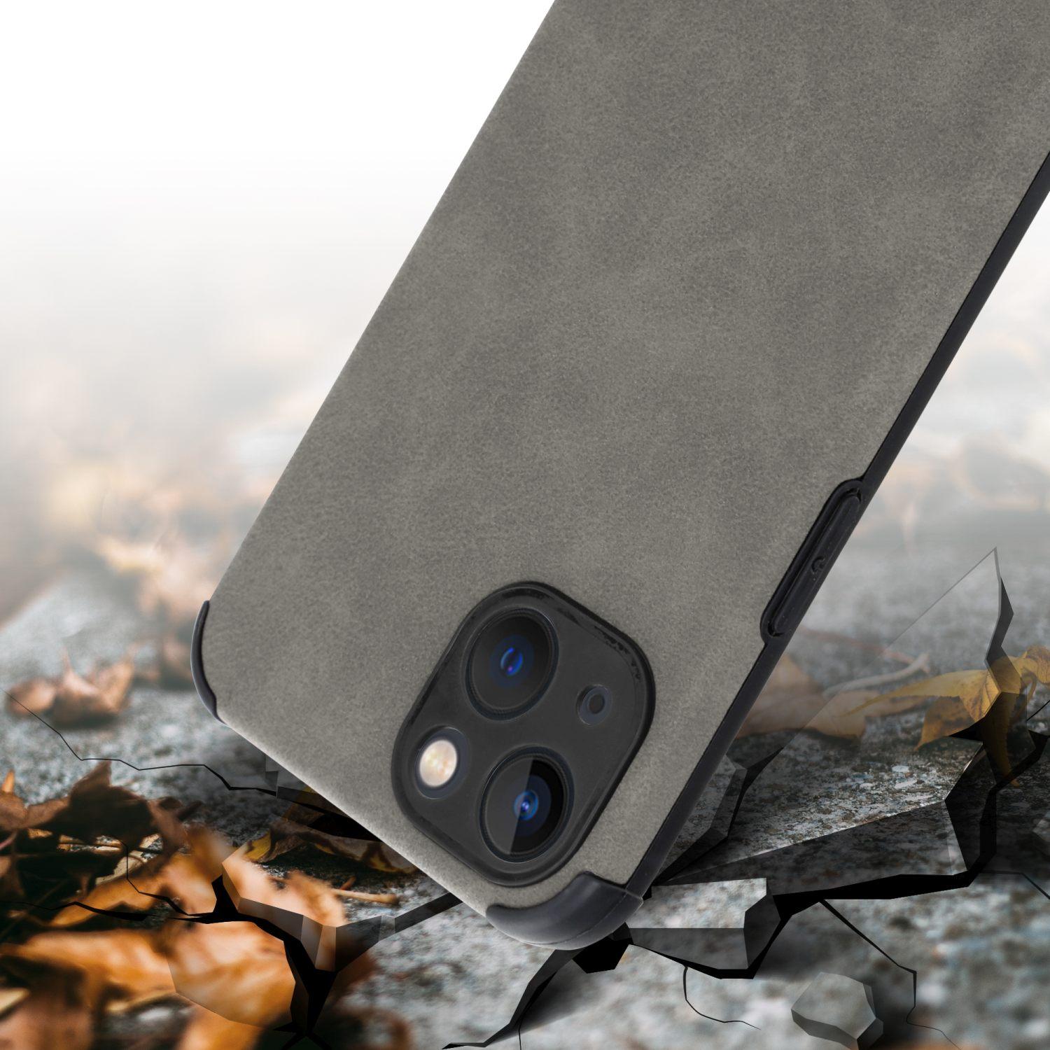 Thumbnail - Cadorabo Hülle für Apple iPhone 13 im TPU Matt Leder LM161 Style (Apple iPhone 13), Smartphone Hülle, Grau