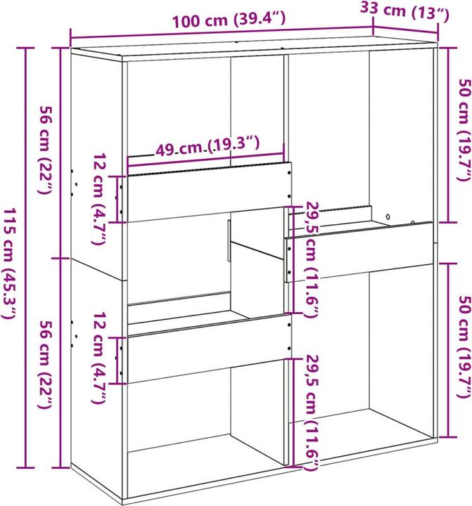 Productafbeelding VidaXL Luke (100 x 33 x 115 cm)