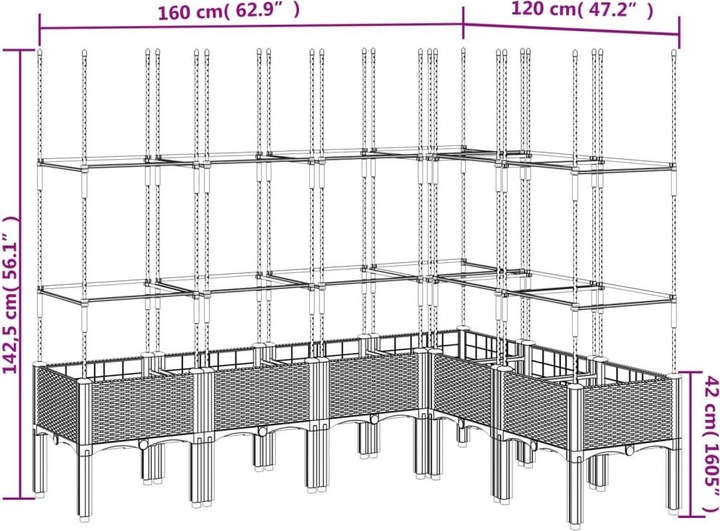 Actual product image VidaXL Planter with trellis PP