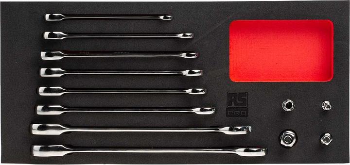 Produktbild RS PRO 12pc Ratcheting Combination Wrench Set (19 mm, 12 mm, 9 mm, 18 mm, 17 mm, 13 mm, 14 mm, 10  mm, 16 mm, 8 mm, 11 mm, 15 mm)