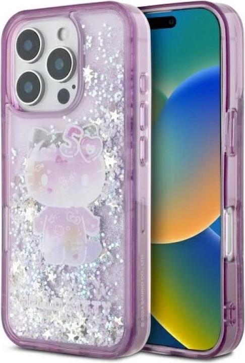 Image du produit Hello Kitty HKHCP16LL50PPU iPhone 16 Pro 6.3" fioletowy/purple Liquid Glitter 50TH Anniver (Apple iPhone 16 Pro)