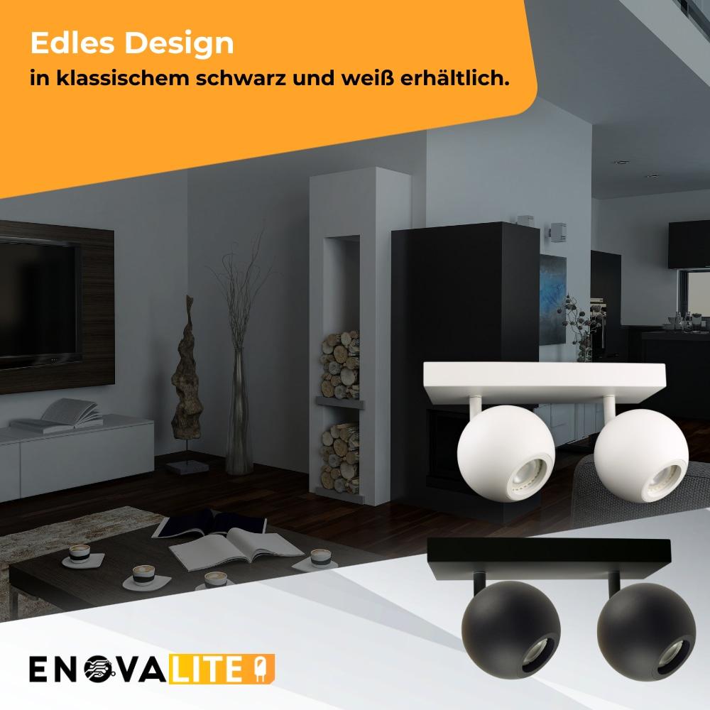 Thumbnail - Enovalite, Wandleuchte + Deckenleuchte, Deckenleuchte GLOBE, GU10-Fassung, IP20, Ø10cm, 2 flammig, schwarz (2G10)