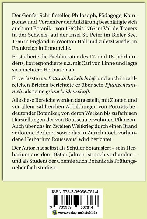 Produktbild Jean-Jacques ROUSSEAU und die Botanik als grne Leidenschaft (Deutsch, Georg Schwedt, 2025)