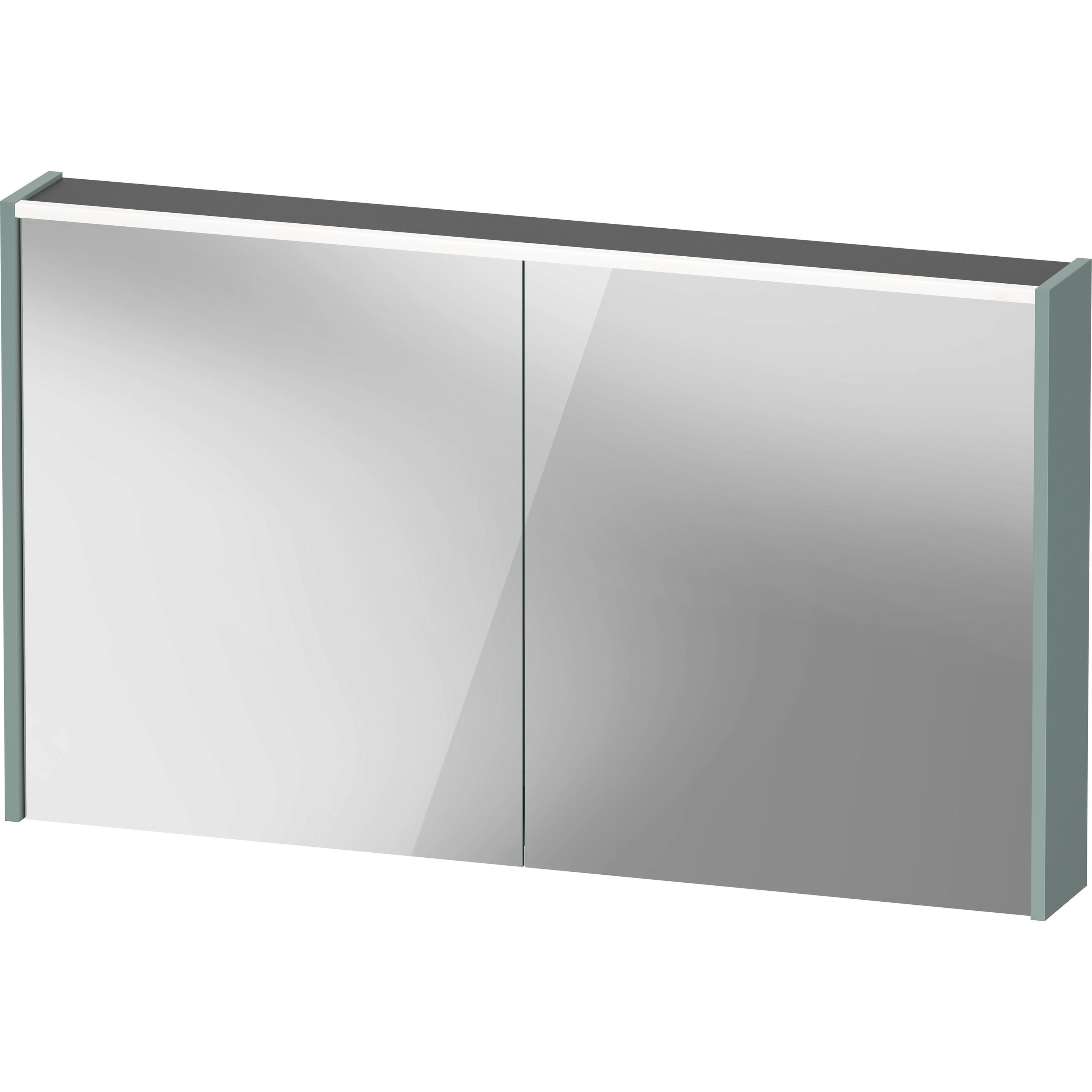 Duravit, Spiegelschrank, D-Code Spiegelschrank, Steckdose Typ F (EU, DE), 2 Türen, LED-Lichtfeld oben, 1200x700mm, 9
