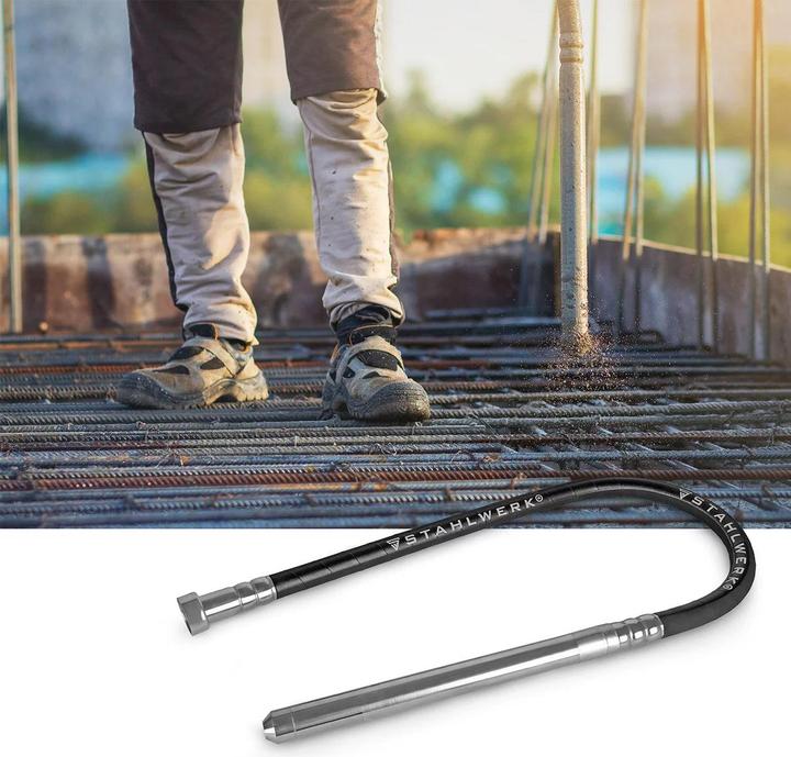 Produktbild Stahlwerk Betonverdichter 900W mit Rüttelflasche 35mm 1,5m Gesamtlänge Innenrüttler für Betonbau