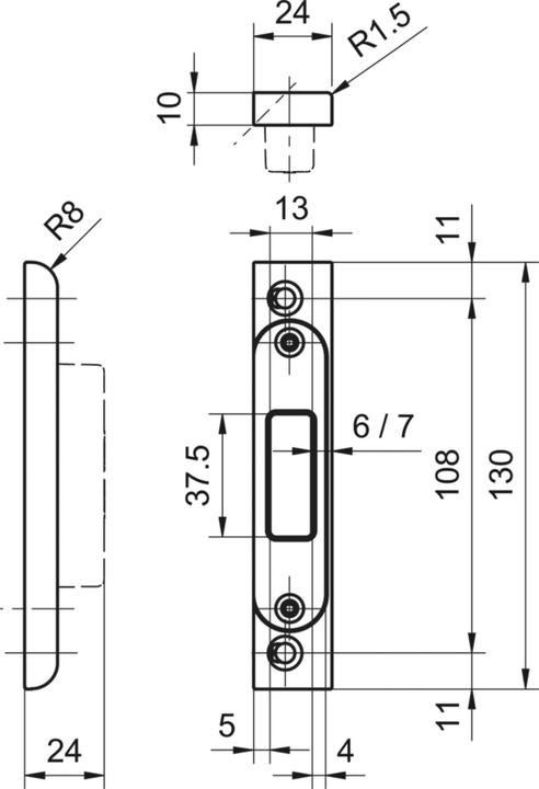 Produktbild Glutz Riegelschliessbleche B-1134 (Schliessblech)