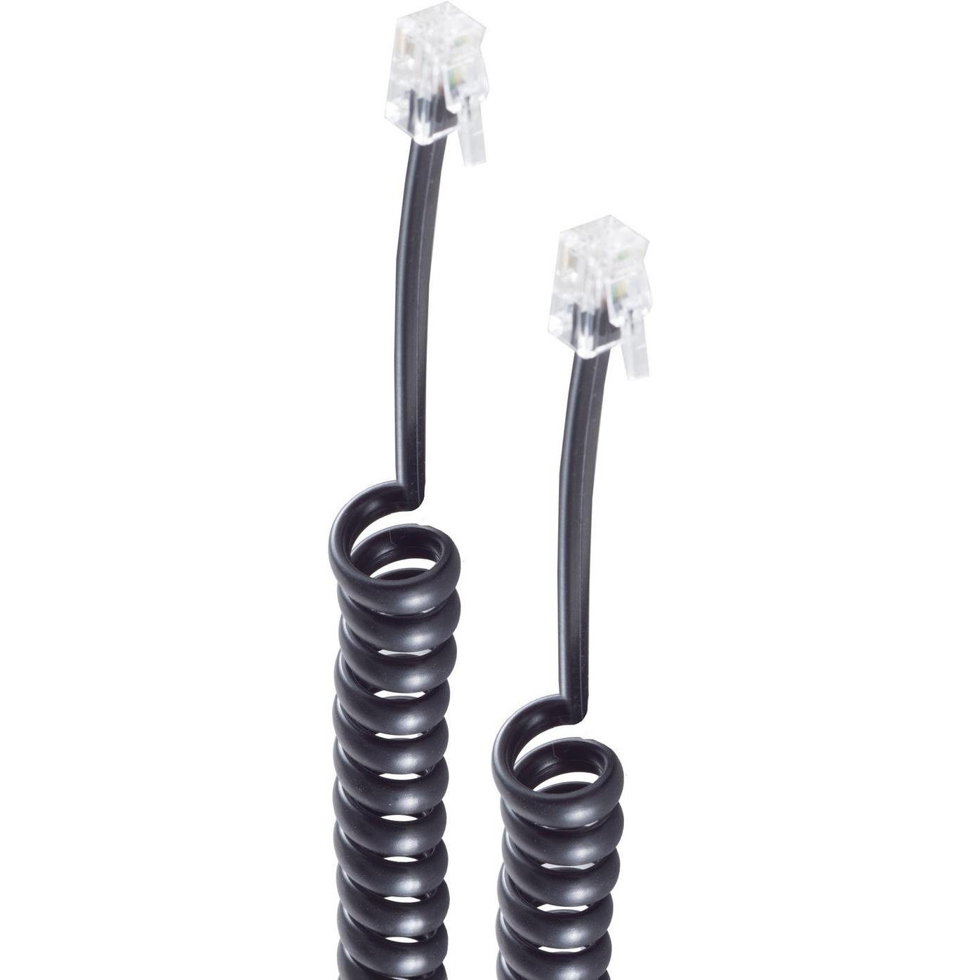 Shiverpeaks -BASIC-S-Telefonhörer Spiralkabel-Kabel 2x 4P4C, weiss, 4,0m, Telefon Zubehör