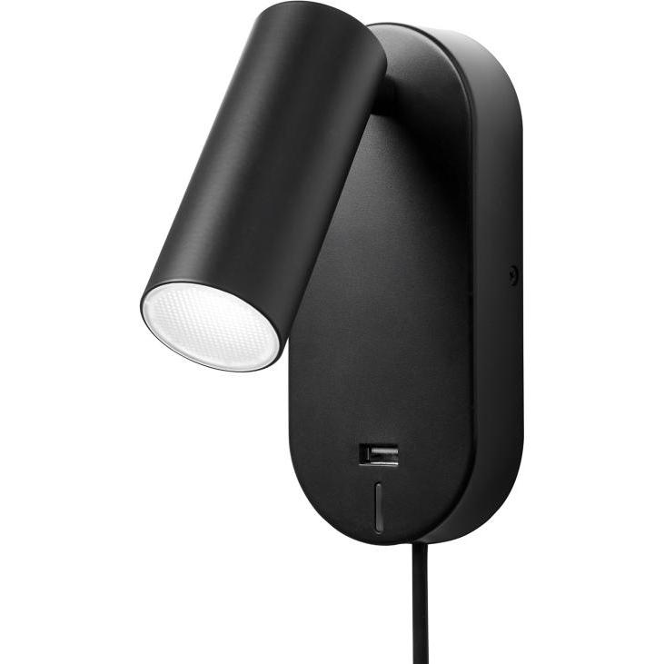 Nielsen Light, Wandleuchte + Deckenleuchte, Vaeglampe Ego USB Sort