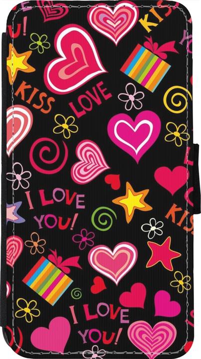 Image du produit PhoneLook Coque Wallet noir Valentine 2023 love symbols (Apple iPhone 11 Pro)