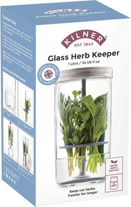 Produktbild Kilner Glas zum Aufbewahren frischer Kräuter (1 l)