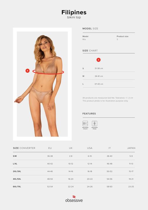 Produktbild Obsessive Filipines Bikini Top - Gold (L)