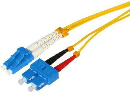 Image du produit Tecline Câble patch FO HD, 9/125 µm, monomode, fibre OS2, LC duplex mâle / SC duplex mâle, jaune, 3,0 (S/UTP, CAT6, 3 m)