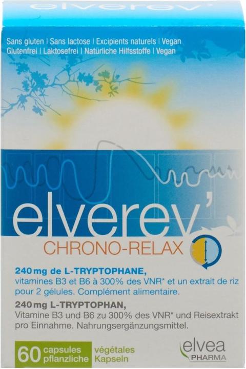 Actual product image Elvea Pharma Elverev Chrono-Relax (60 Piece, Capsules, 48 g)